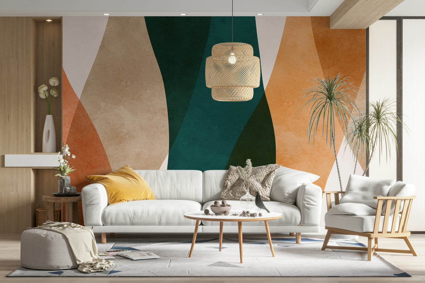 The design has a feeling of gentle movement.

