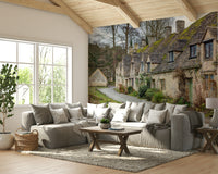 A small stream runs along a grassy bank.

