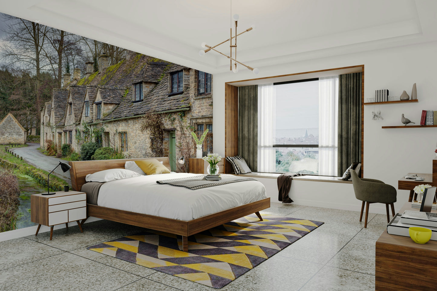 The feeling is quiet, rustic, and peaceful.

