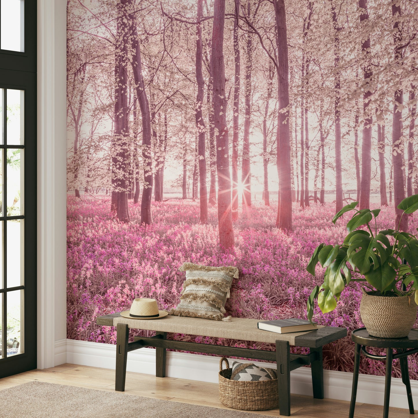 The design adds a sense of depth and visual interest to the space.

