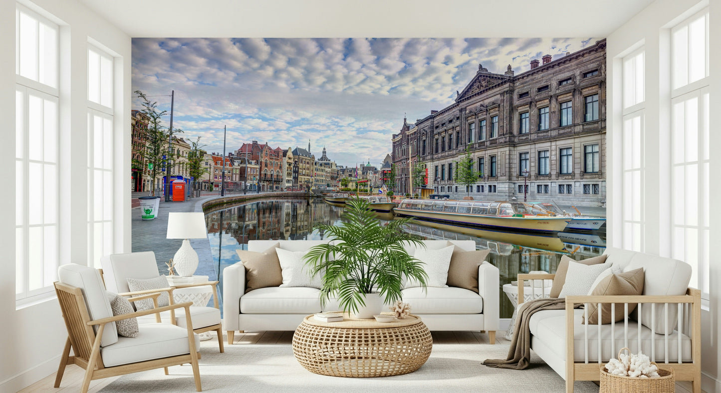 Amsterdam's Watercolor Wall Mural