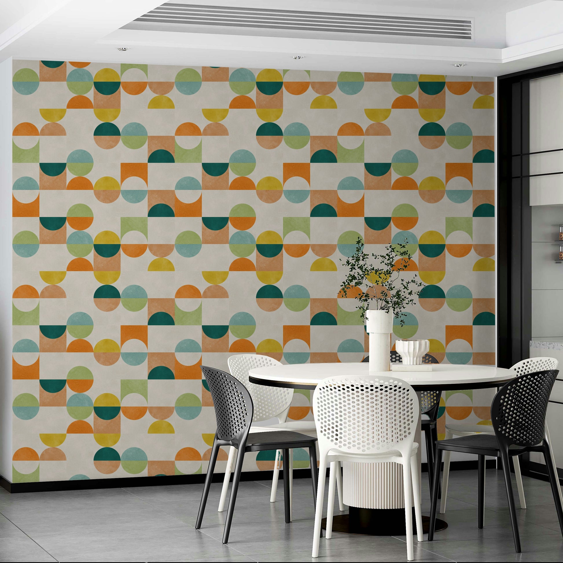 A large-scale abstract art print.

