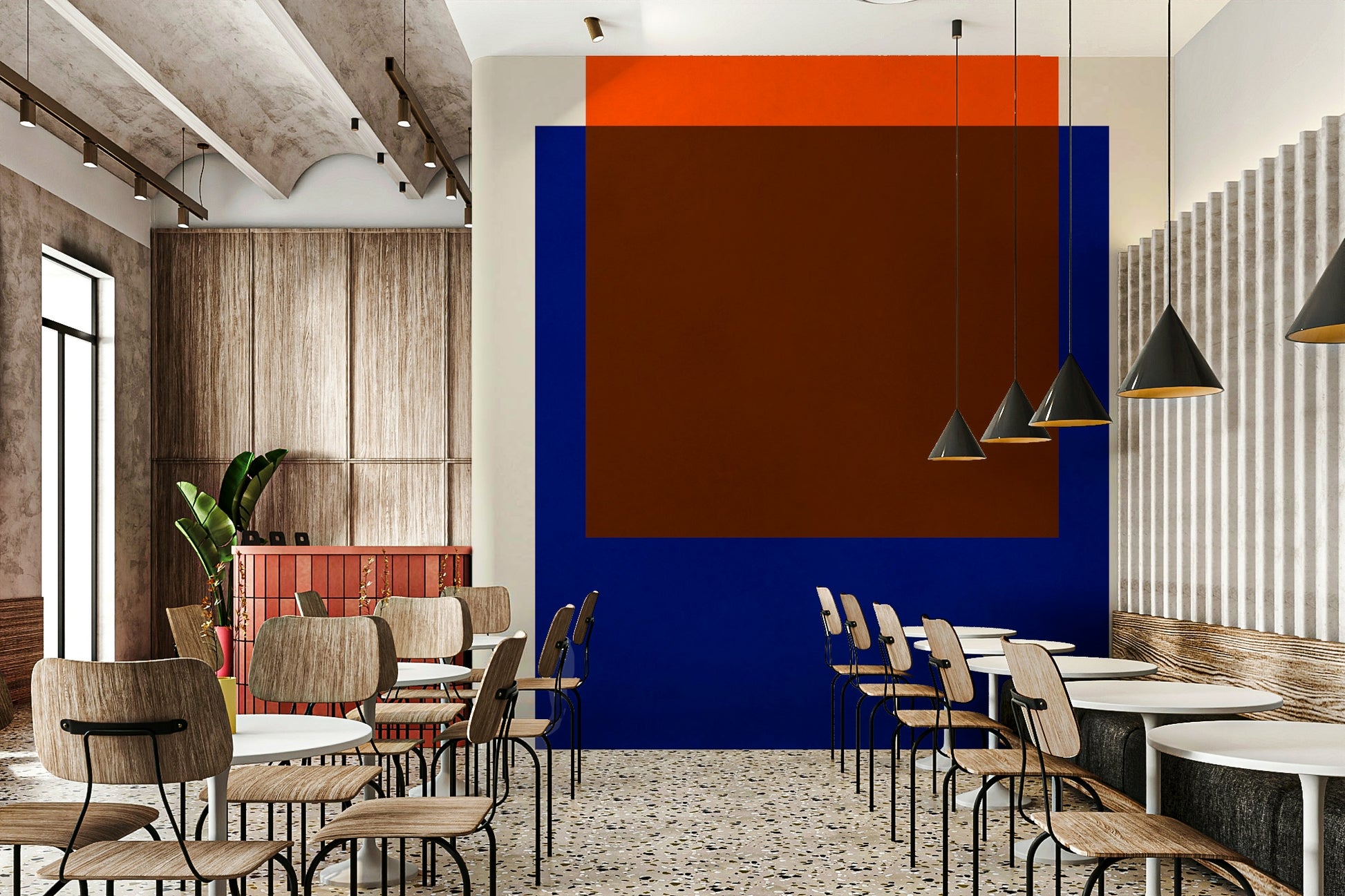 The image shows an artistic impression of a serene color block pattern.

