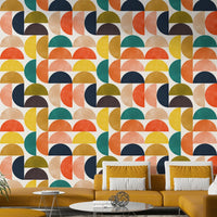 The semicircles are a central focus of the image.

