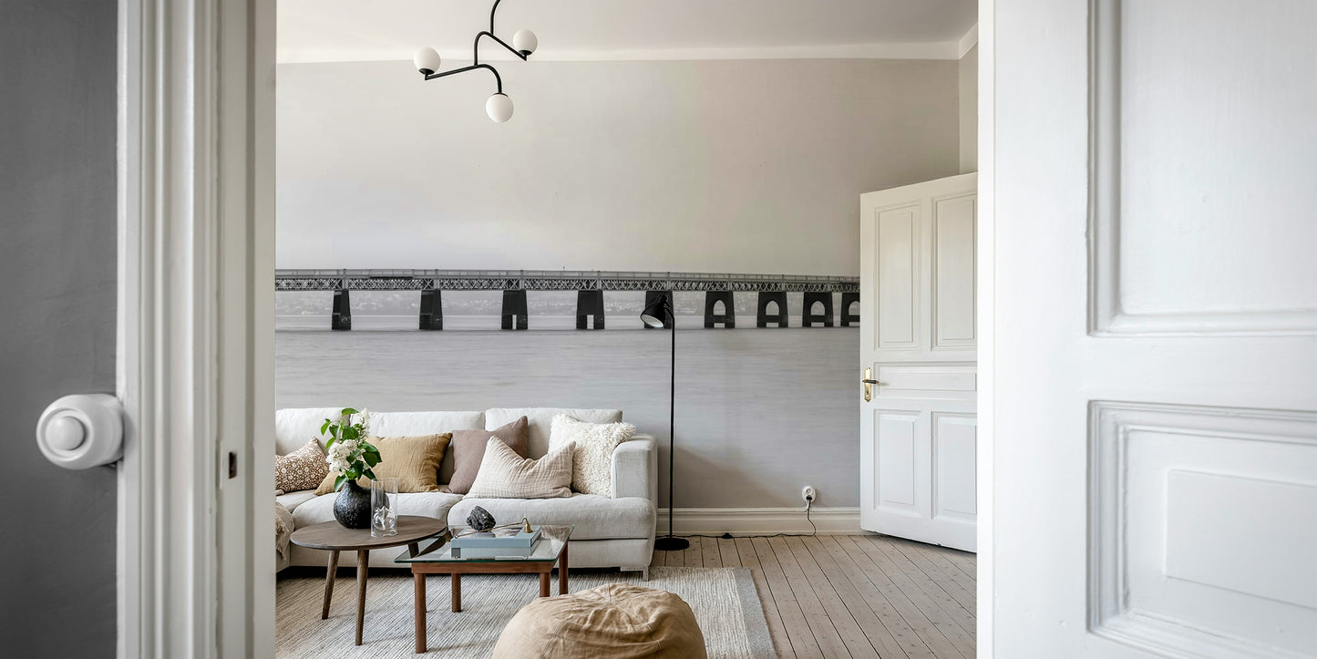 The colors are soft, muted tones of black, white, and gray.

