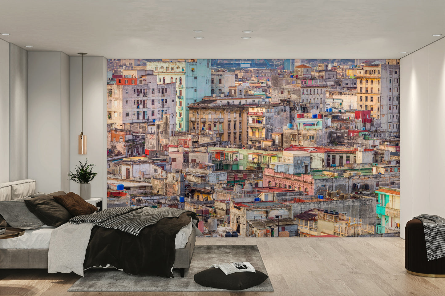 The mural acts as a beautiful and unique focal point.

