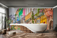 The mural acts as a beautiful and unique focal point.

