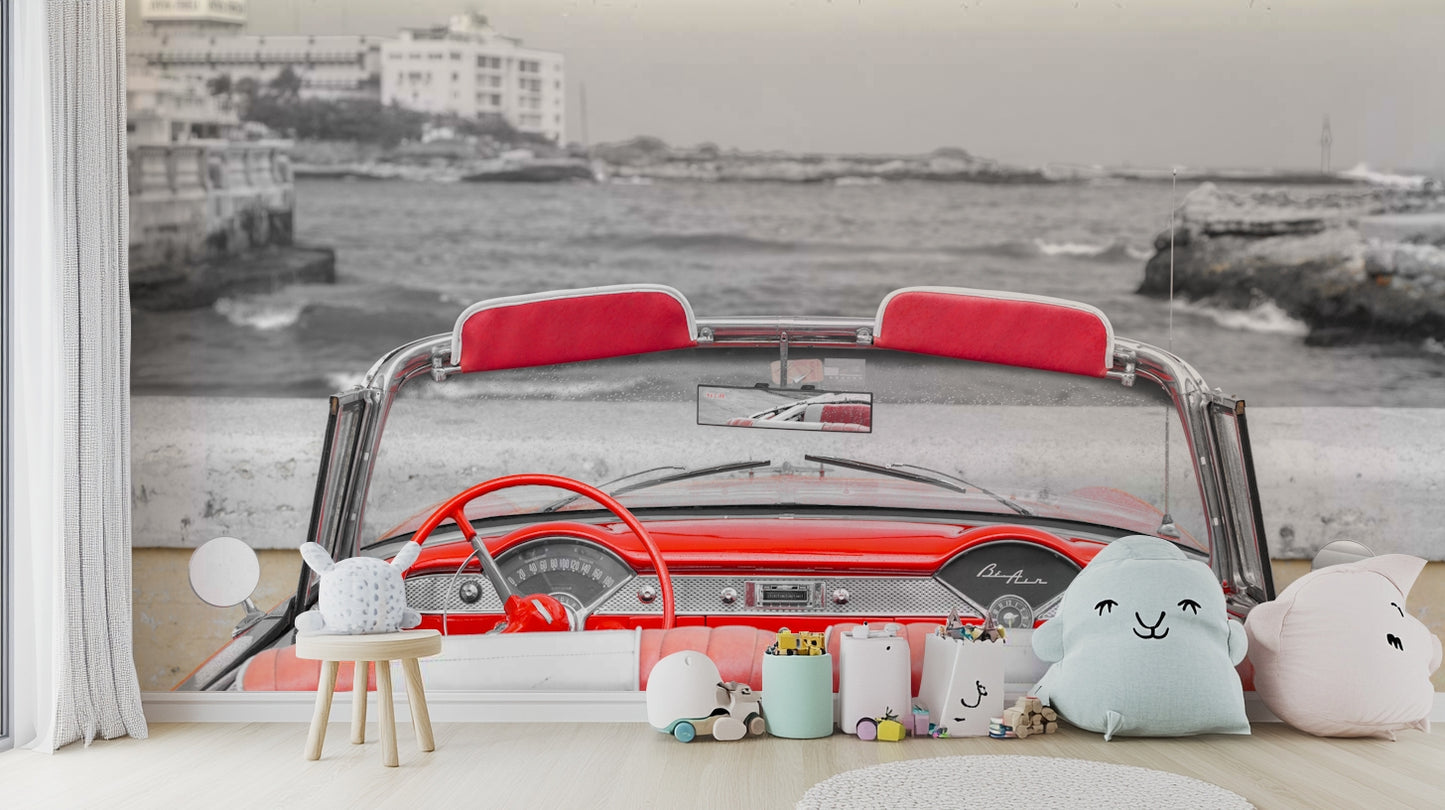 The mood is stylish and retro.

