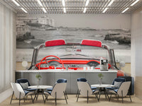 The interior colors are vibrant red and white.

