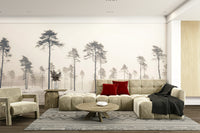 The composition is a wide panorama of the forest.

