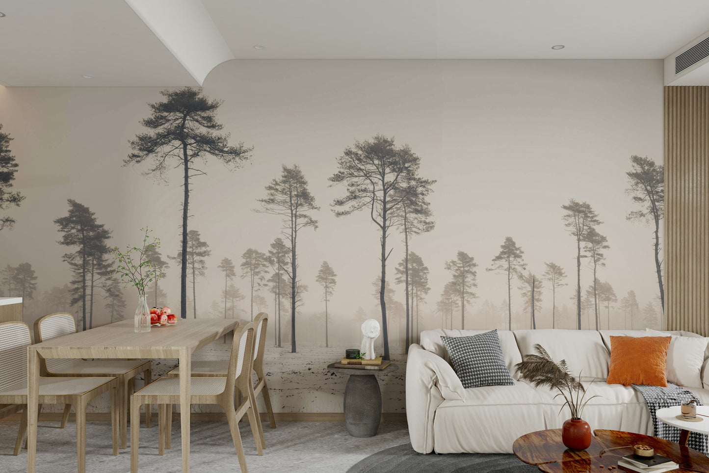 A soft mist or fog fills the background.

