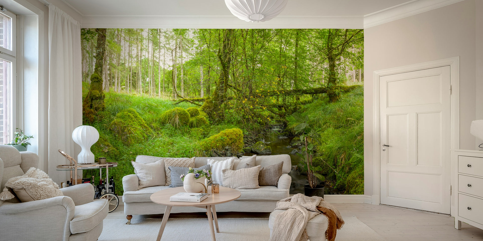 The colors are vibrant tones of emerald green and brown.

