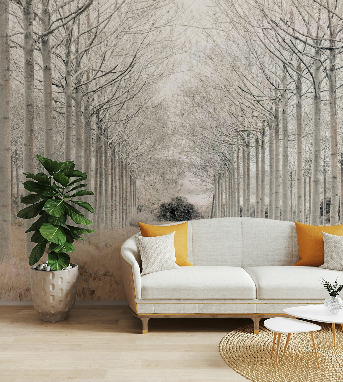 A soft mist or fog fills the background.

