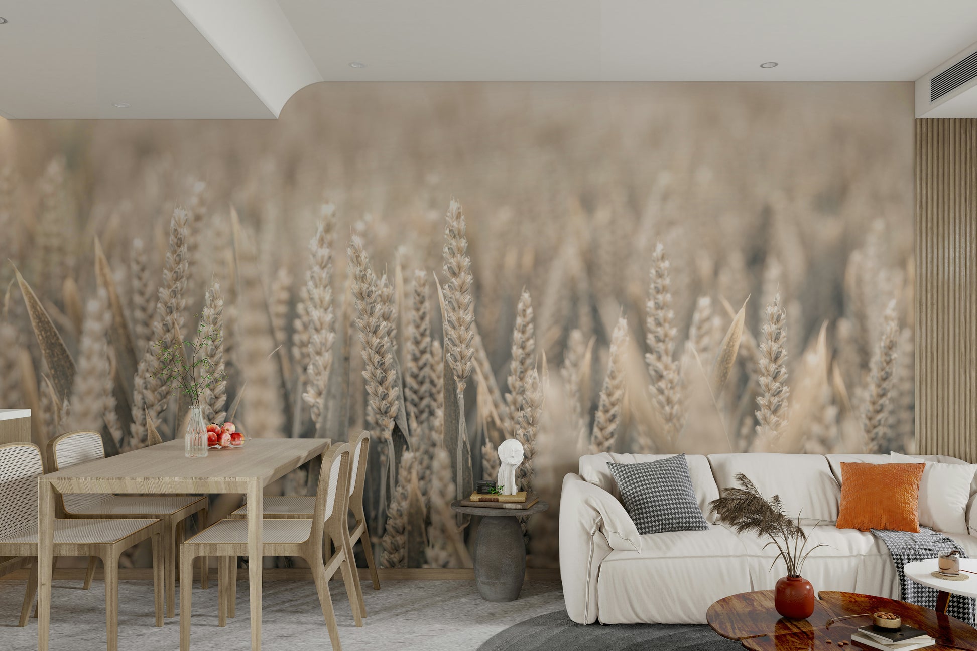 The composition is a wide view of the field.

