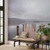 The water is still and calm, reflecting the sky.

