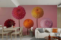 The colors include deep red, bright pink, sunny yellow, warm orange, and soft lavender.

