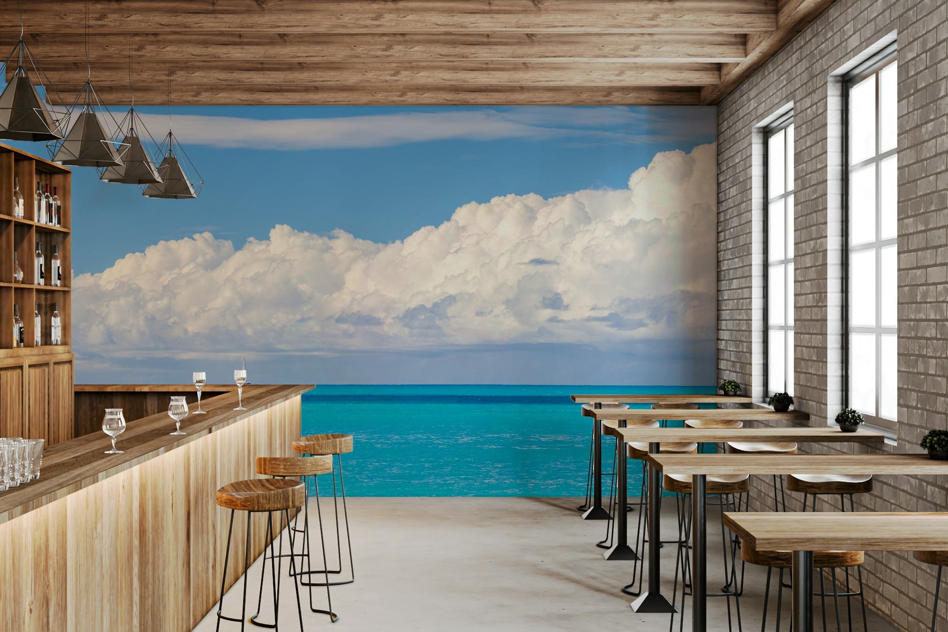 The water is a clear turquoise hue with gentle ripples.

