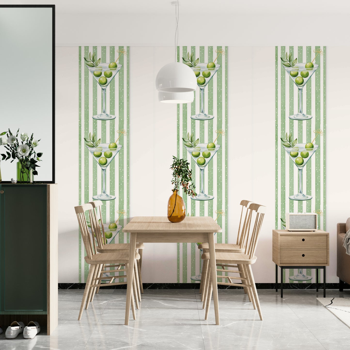 The style is modern and chic.

