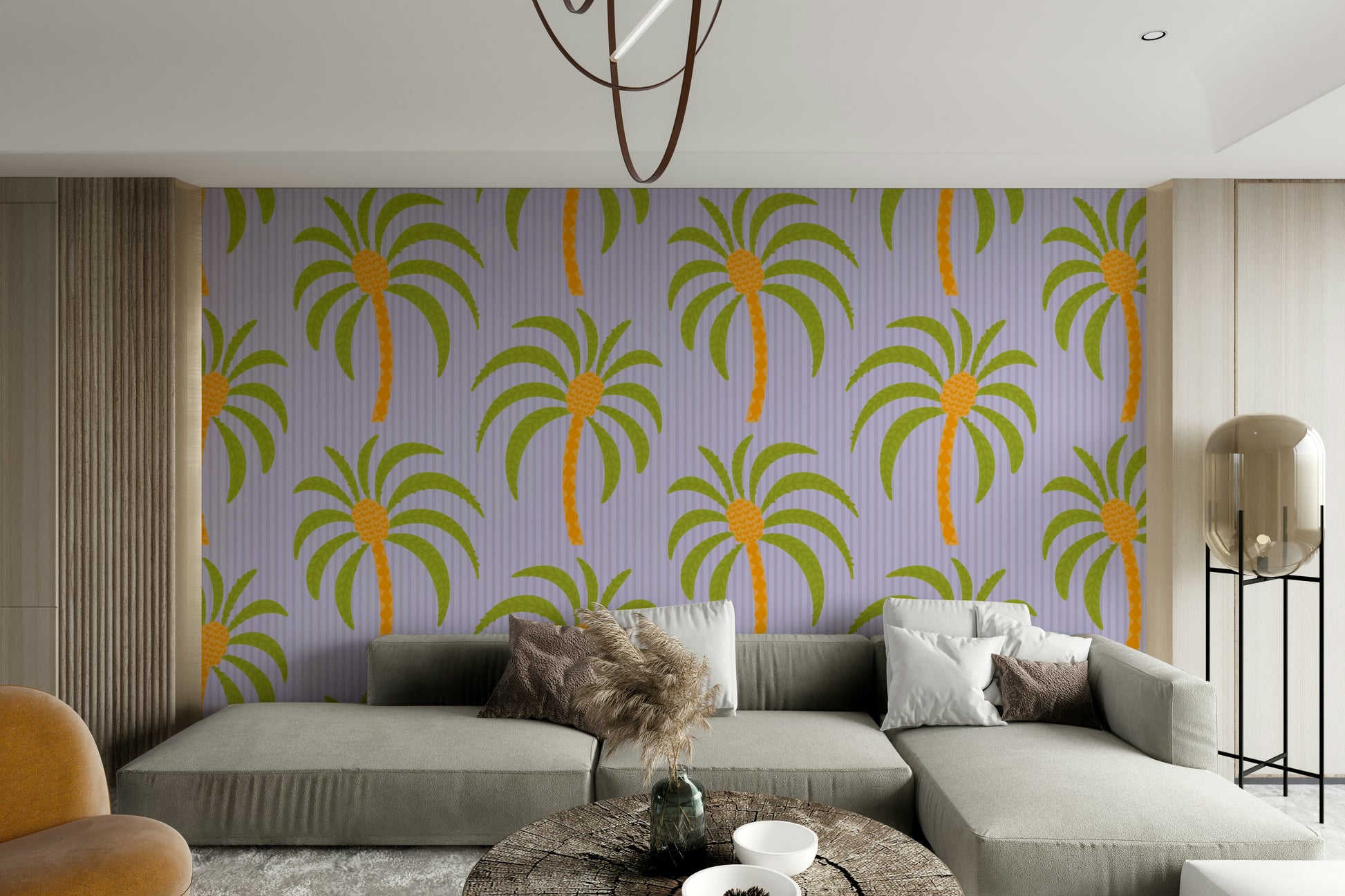 The colors are soft, natural tones like green, beige, and white.

