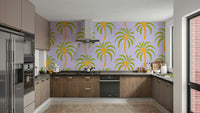 A wallpaper design with a tropical pattern.

