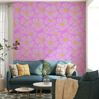 A wallpaper design with a floral pattern.

