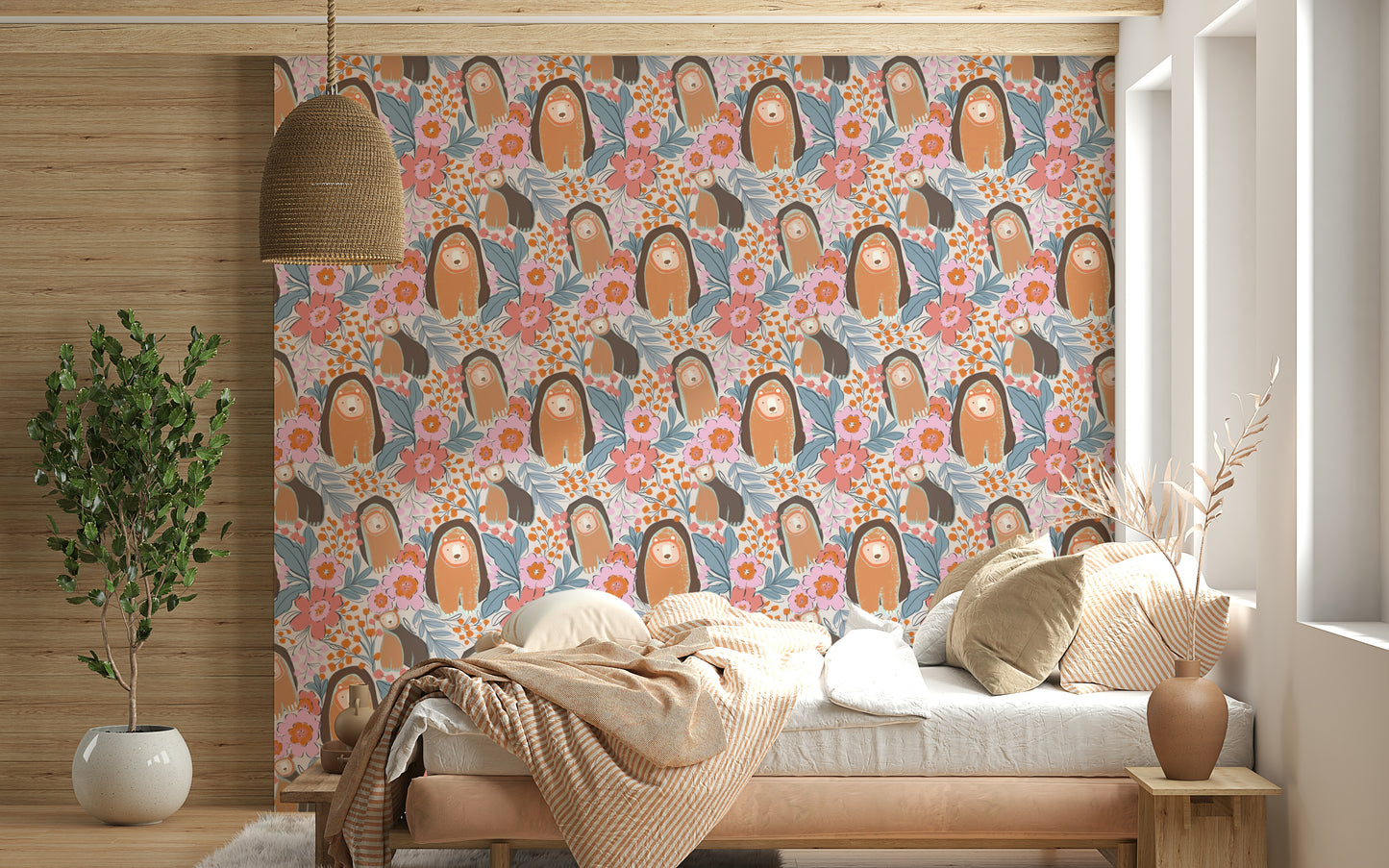 Floral Bears' Den Wallpaper⁠