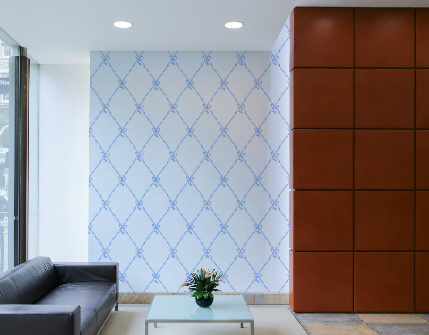 A wall mural of a peaceful tassel pattern.

