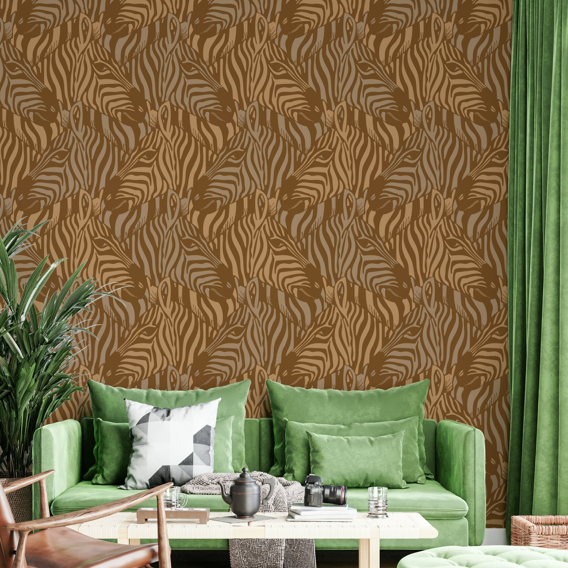 The colors are soft, muted tones of beige, sand, and brown.

