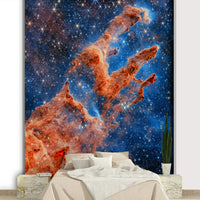 The image shows an artistic impression of the Pillars of Creation.

