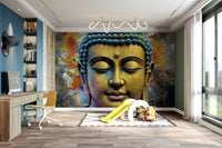 The colors are soft, muted tones of gold and beige.

