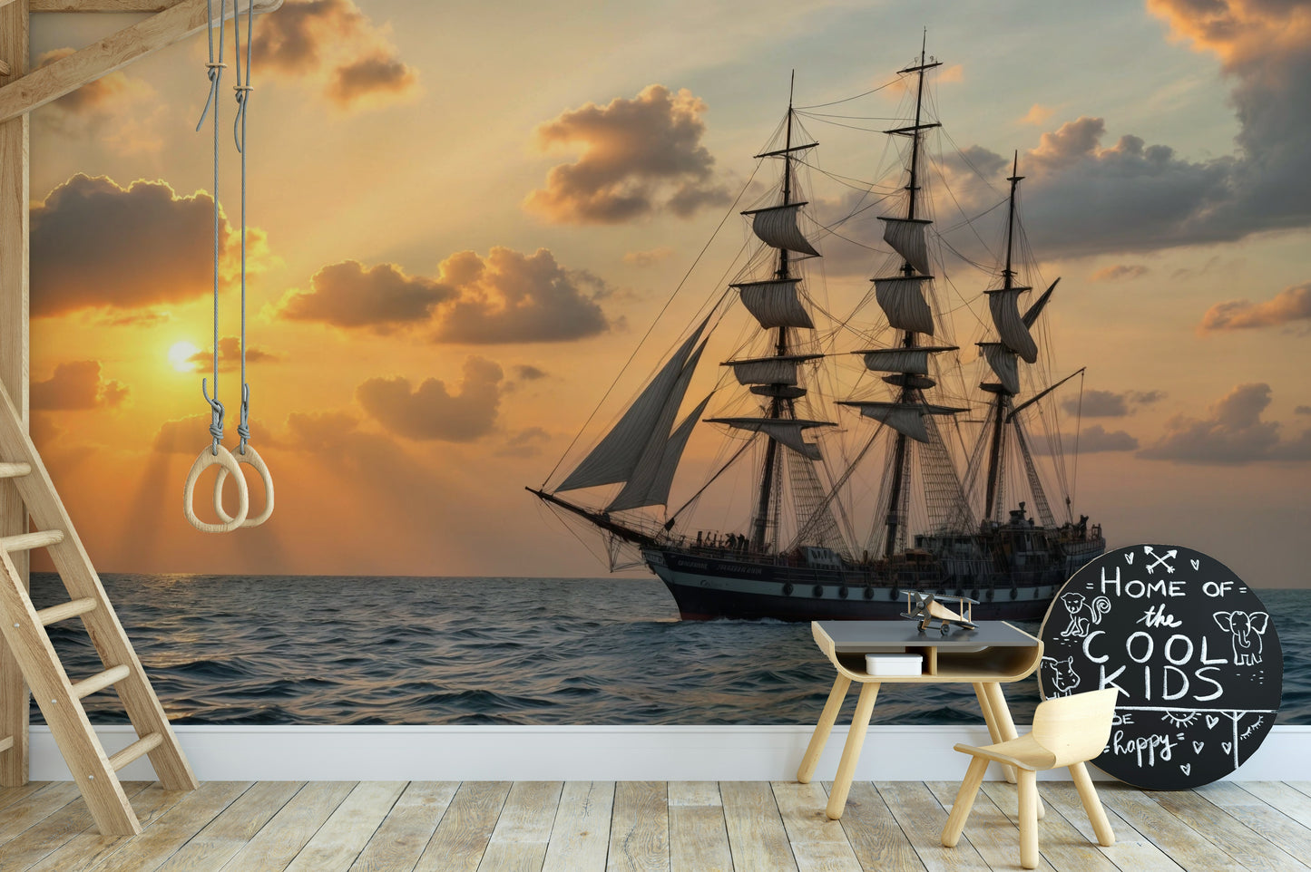 The sailboat is a central focus of the image.

