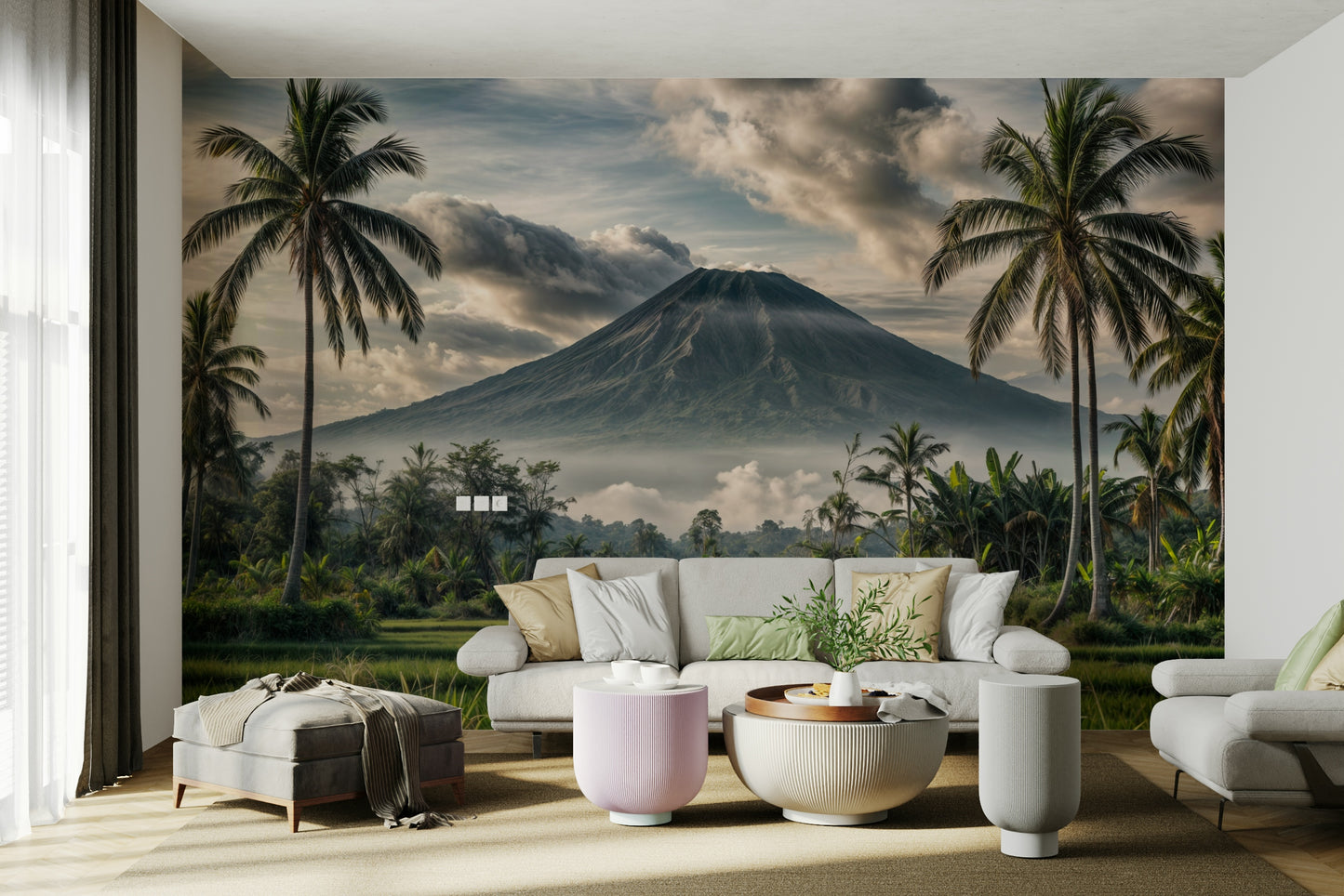 The colors are soft, muted tones of blue, green, and white.


