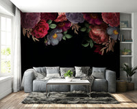 The colors are soft, muted tones of dark blue, purple, and gold.

