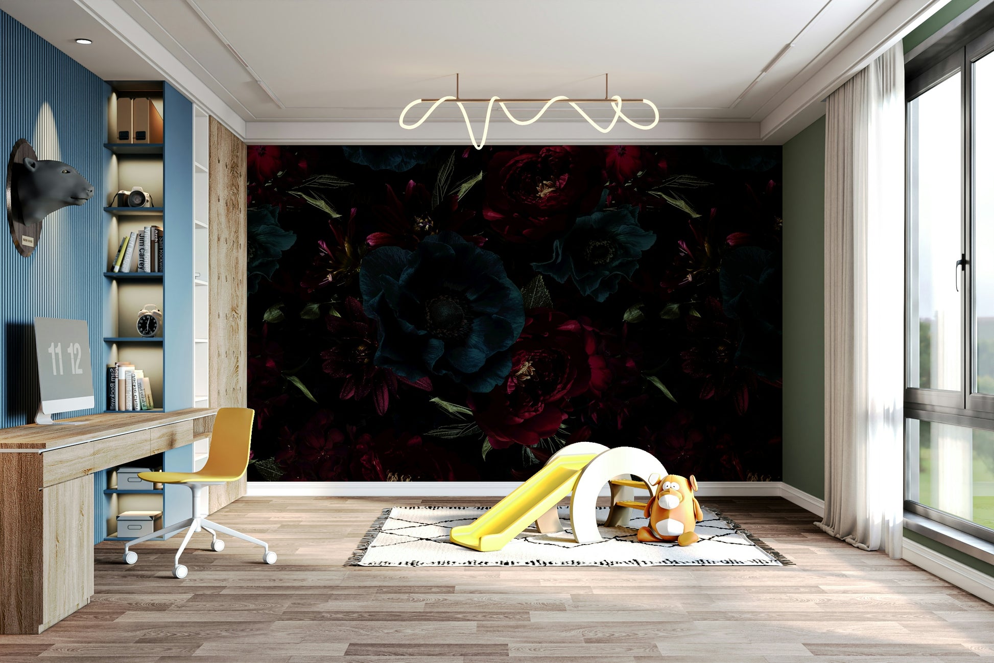 The composition is dynamic and full of depth.

