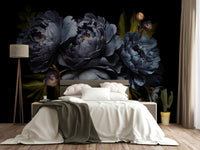 The image shows an artistic impression of a serene floral scene with a baroque feel.

