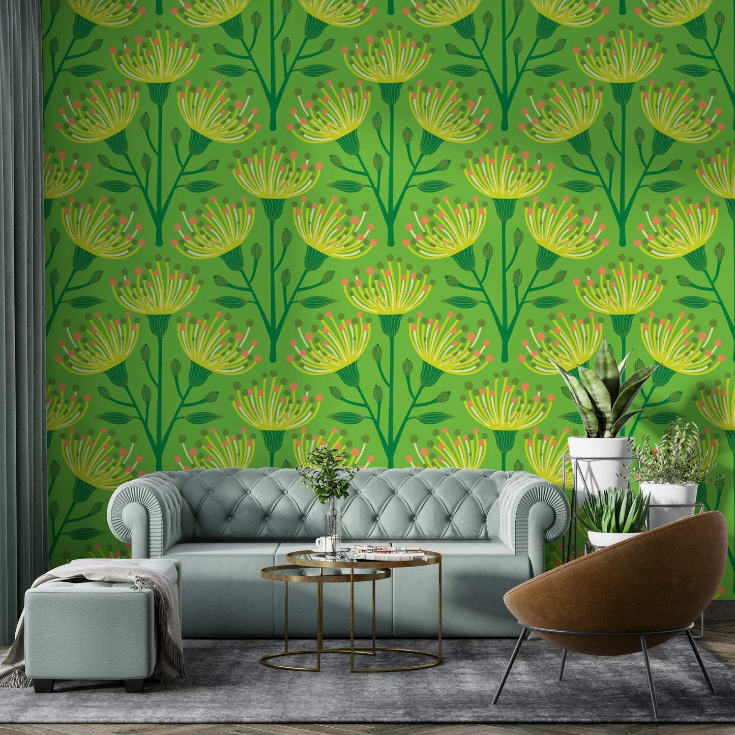 The image shows a peaceful, natural scene with eucalyptus leaves.

