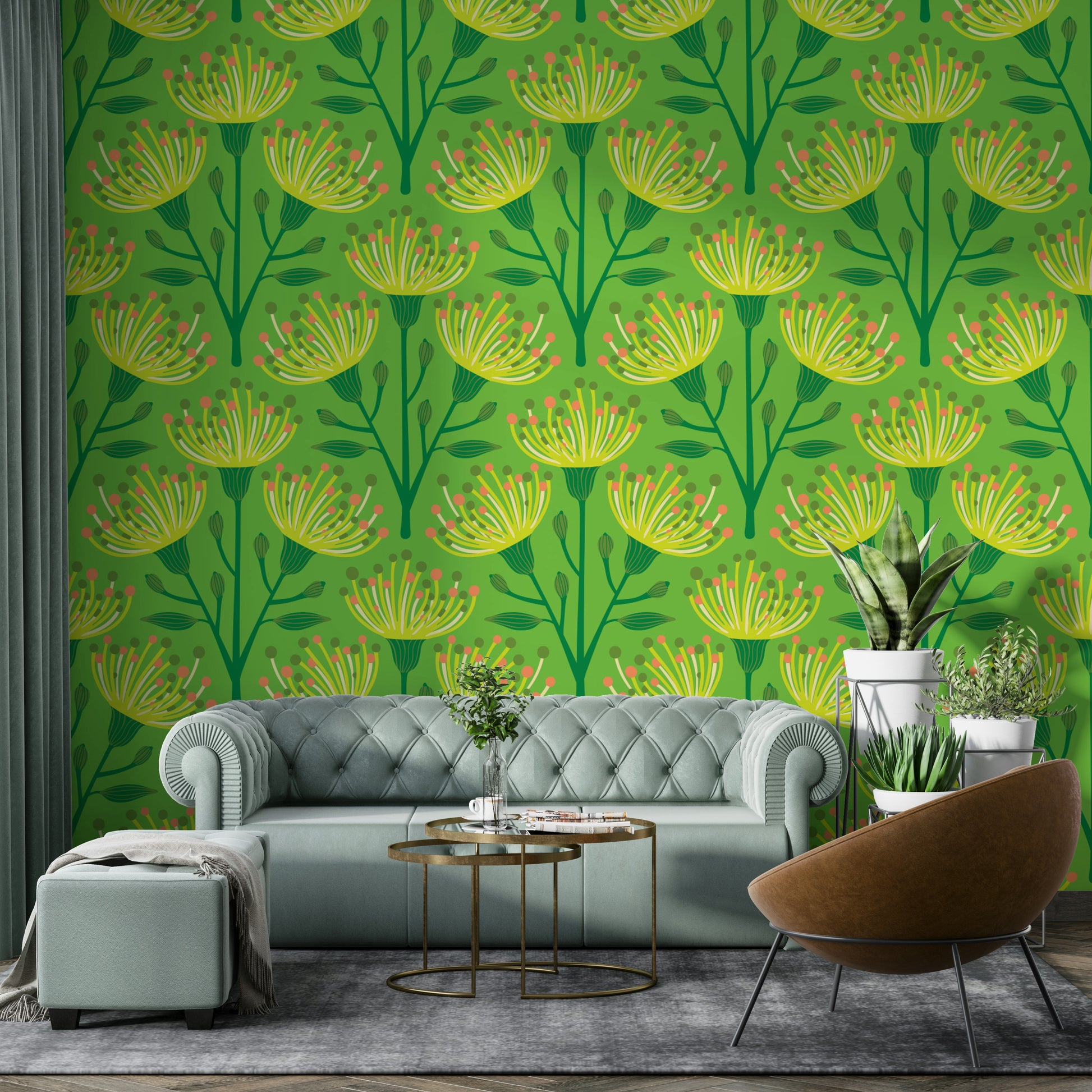 The image shows a peaceful, natural scene with eucalyptus leaves.

