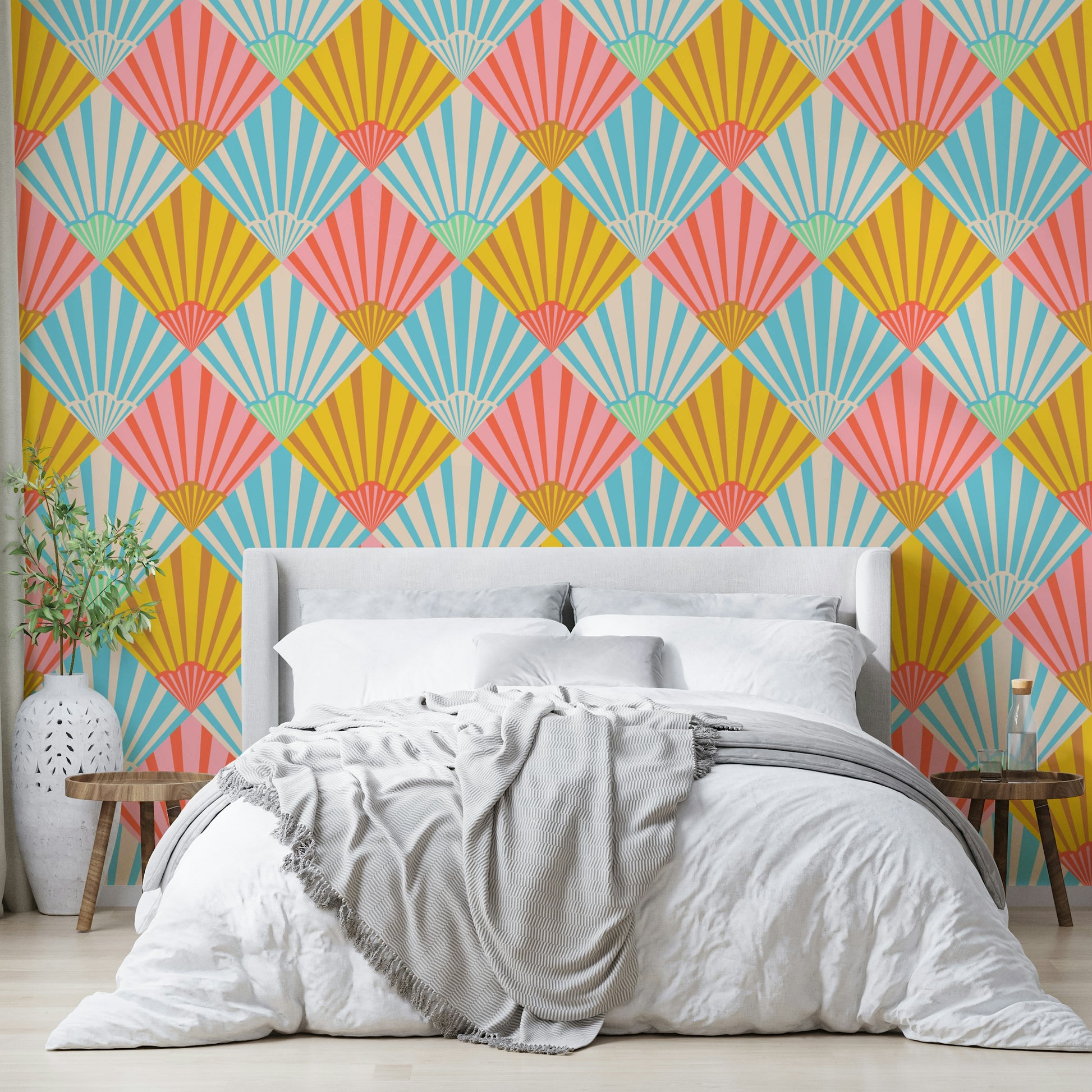 The geometric shapes are a central focus of the image.

