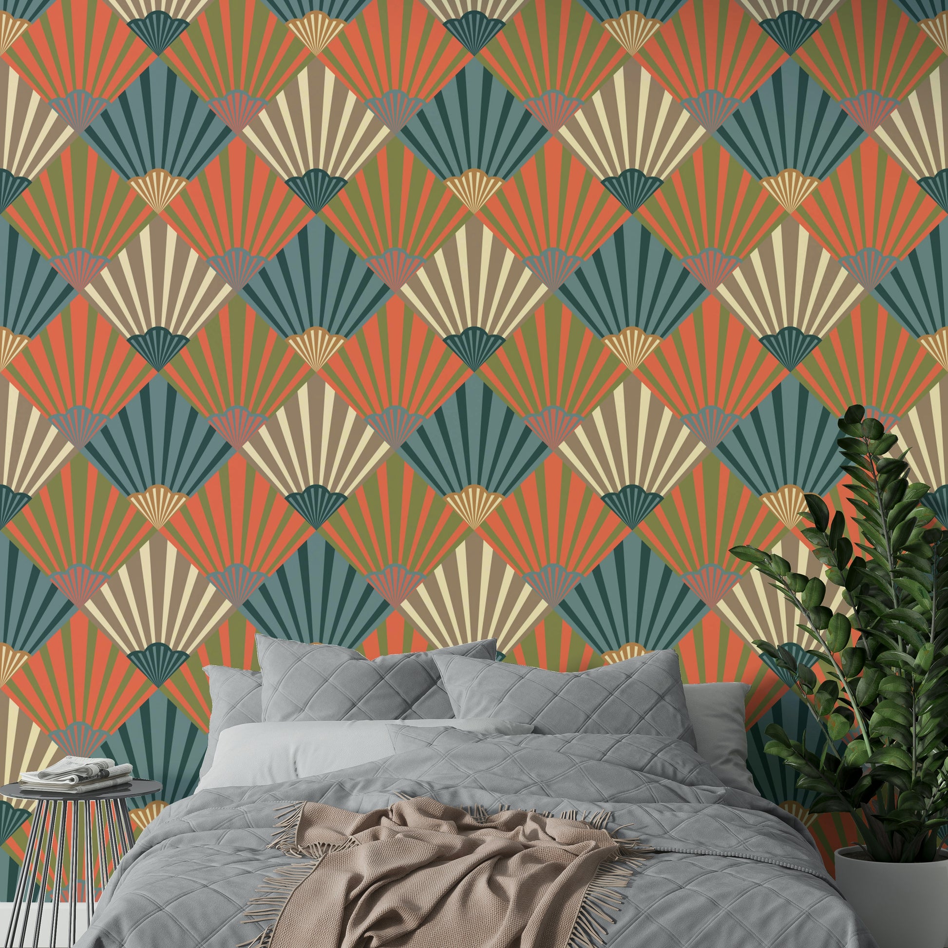 The geometric shapes are a central focus of the image.

