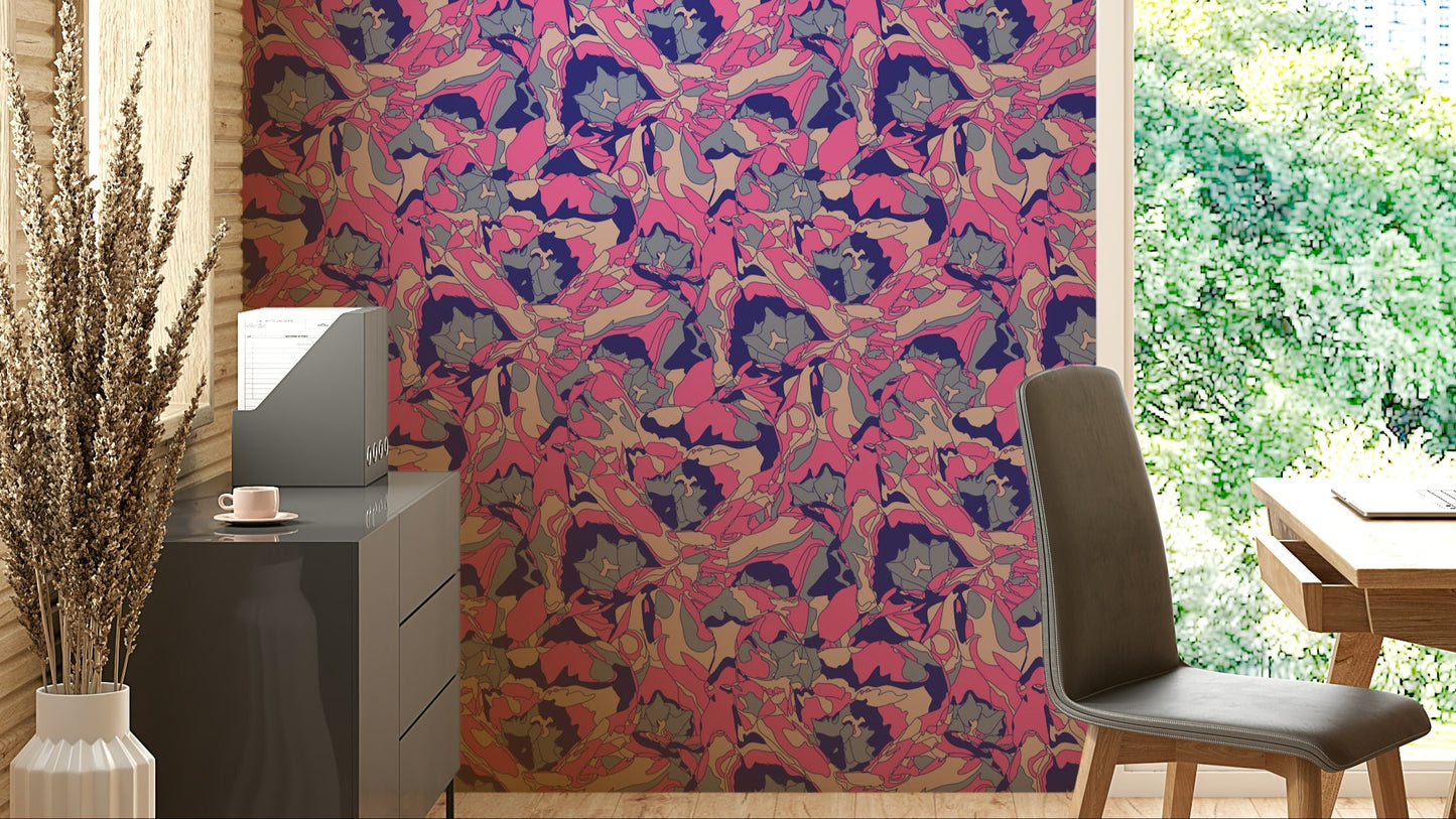 The design has a layered, graphic look with no sharp lines.

