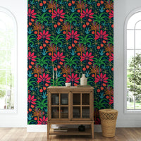 A close-up view shows the soft, blended details of the blossoms and leaves.

