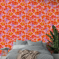 The colors are bright and vibrant, including shades of coral, orange, purple, and pink.

