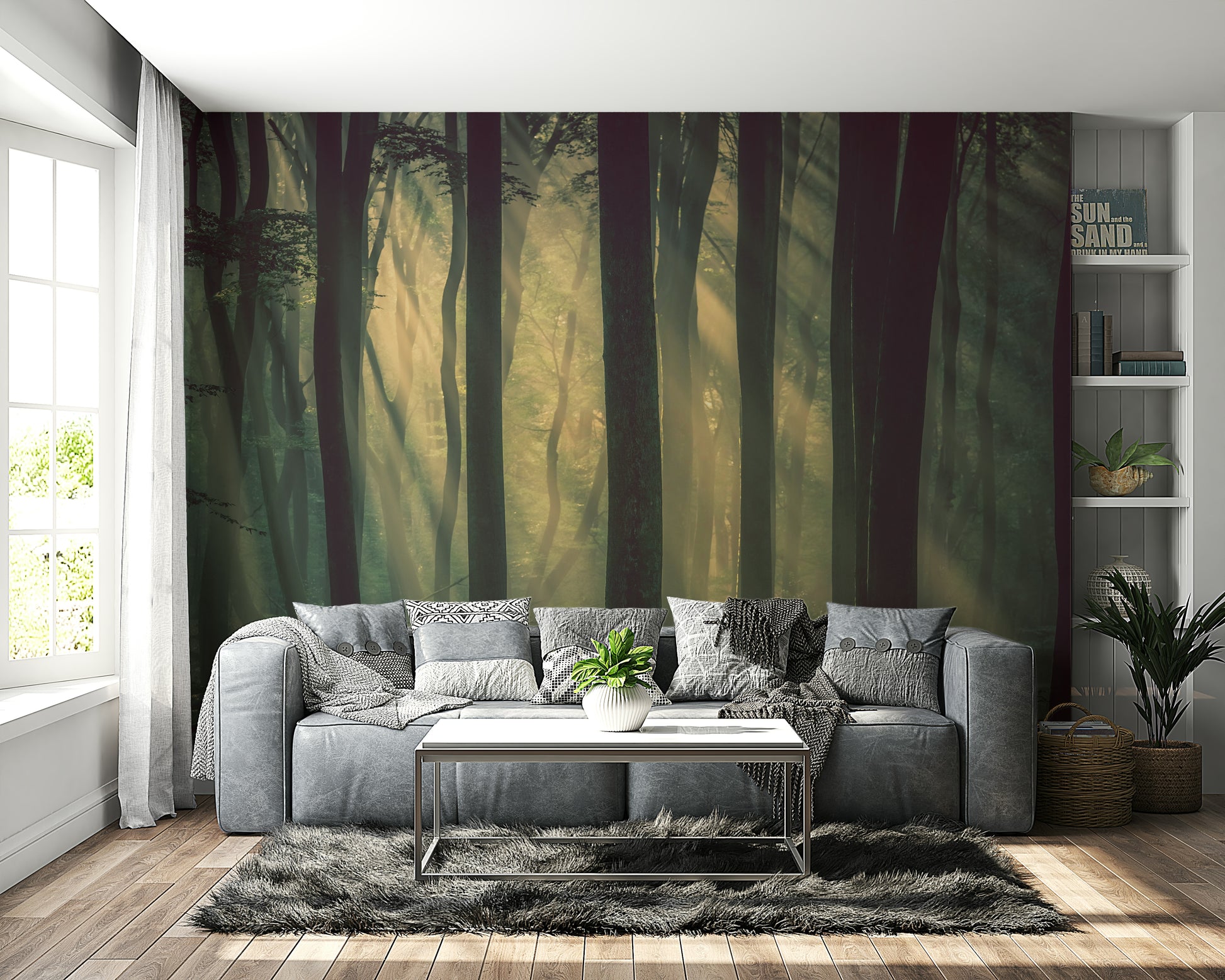 The trees and flora are a central focus of the image.

