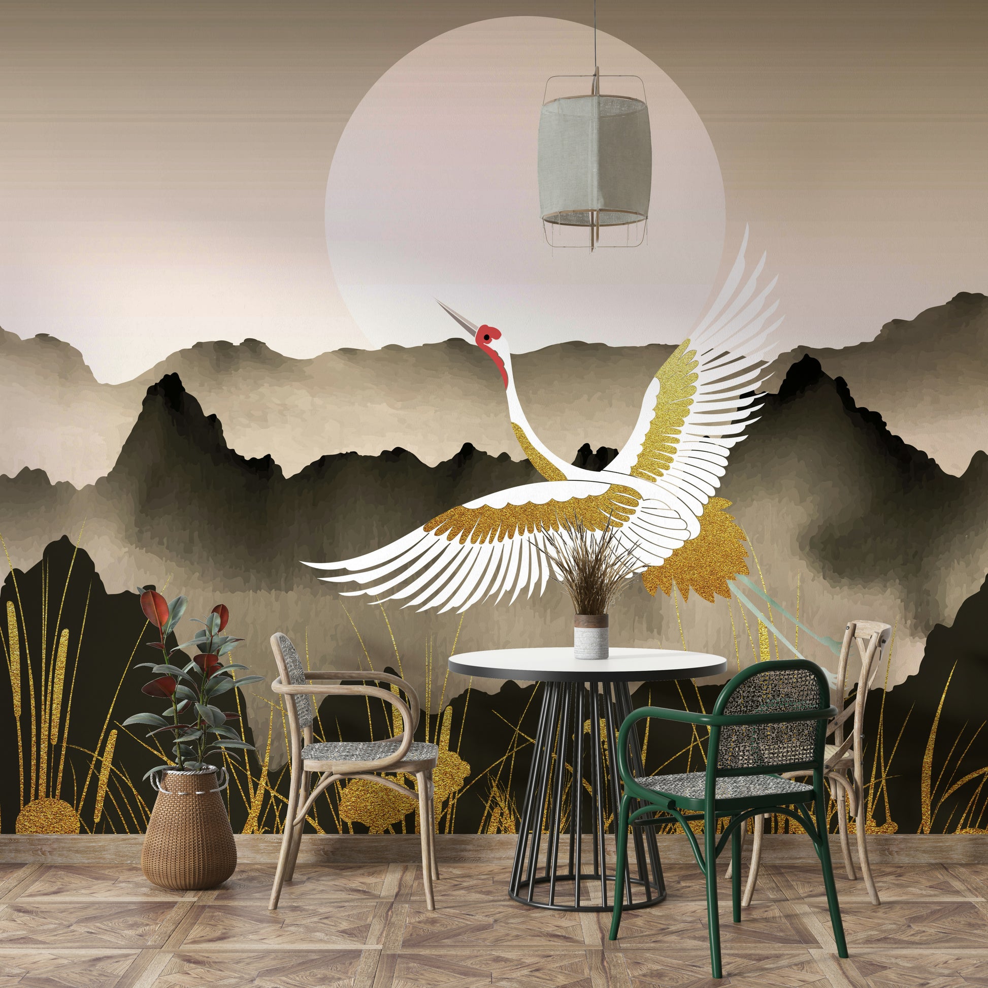 The landscape is a central focus of the image.

