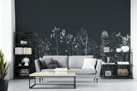 The colors are soft, muted tones of charcoal, gray, and black.

