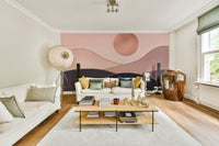 The colors are soft, muted tones of rose gold, pink, and copper.

