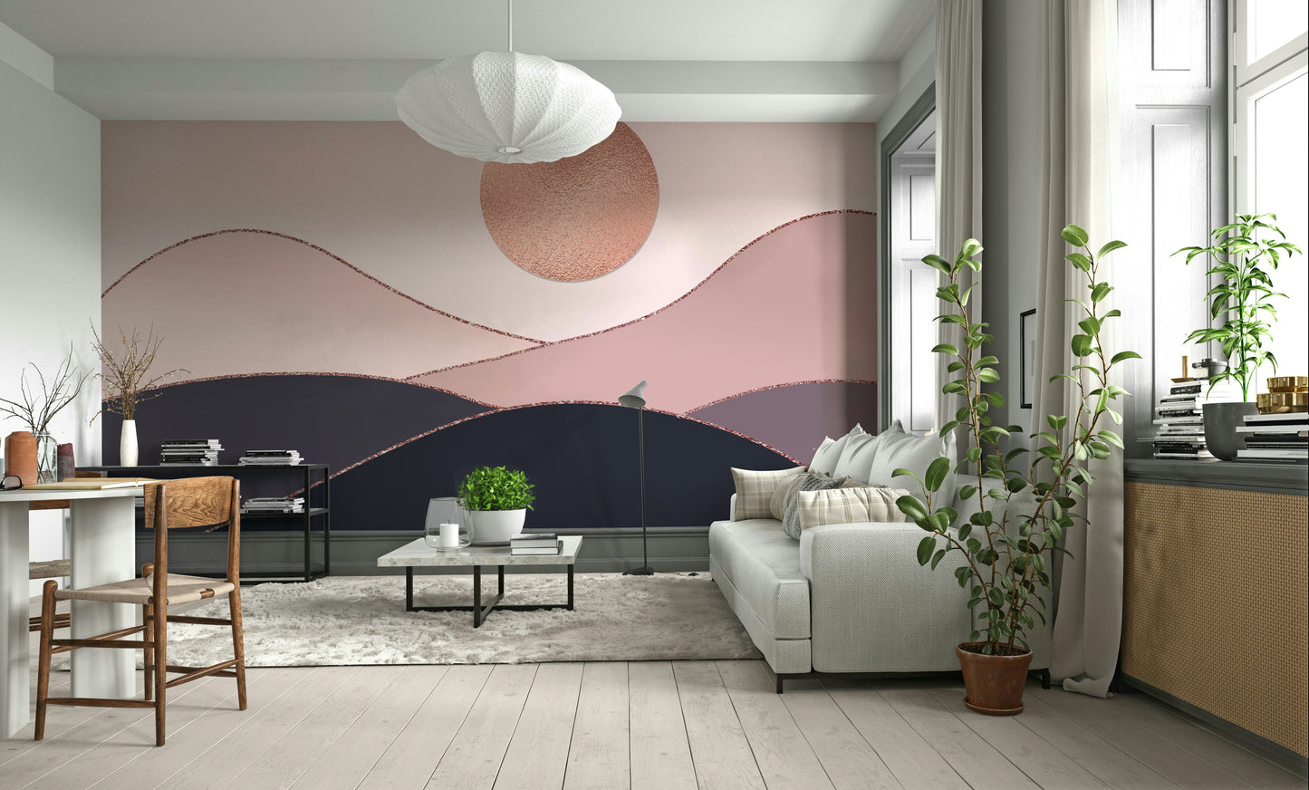 The image shows an artistic impression of a serene horizon scene.

