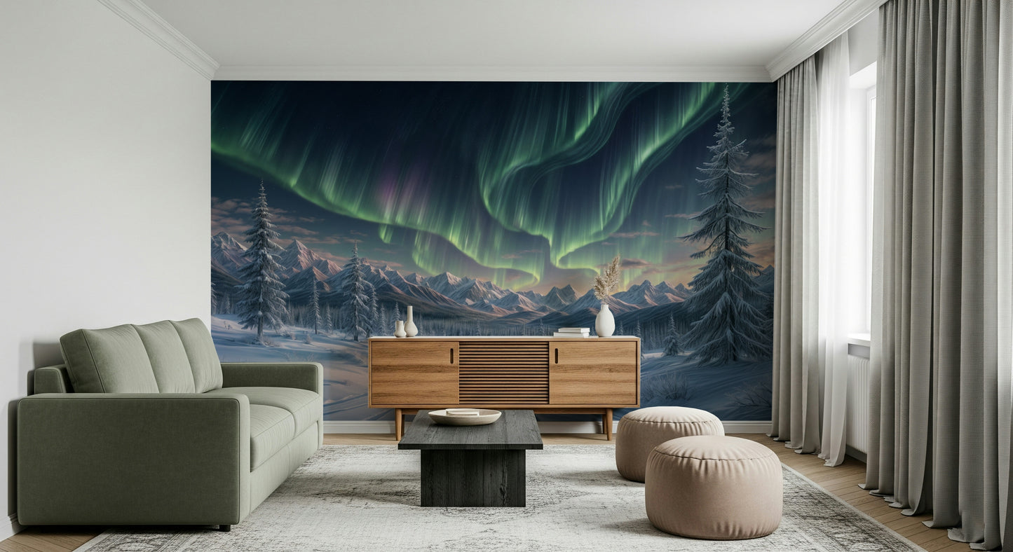 Aurora's Winter Dance Wall Mural