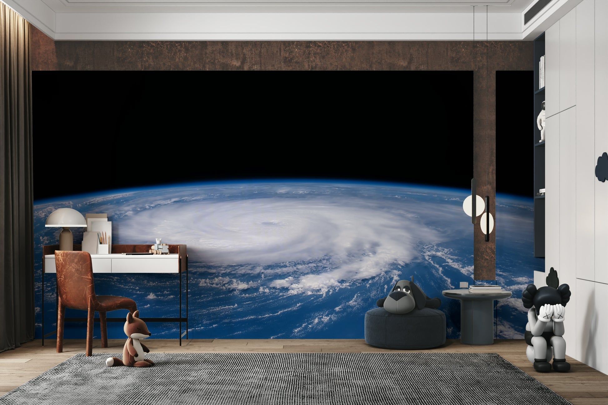 The storm appears to be a hurricane or cyclone.

