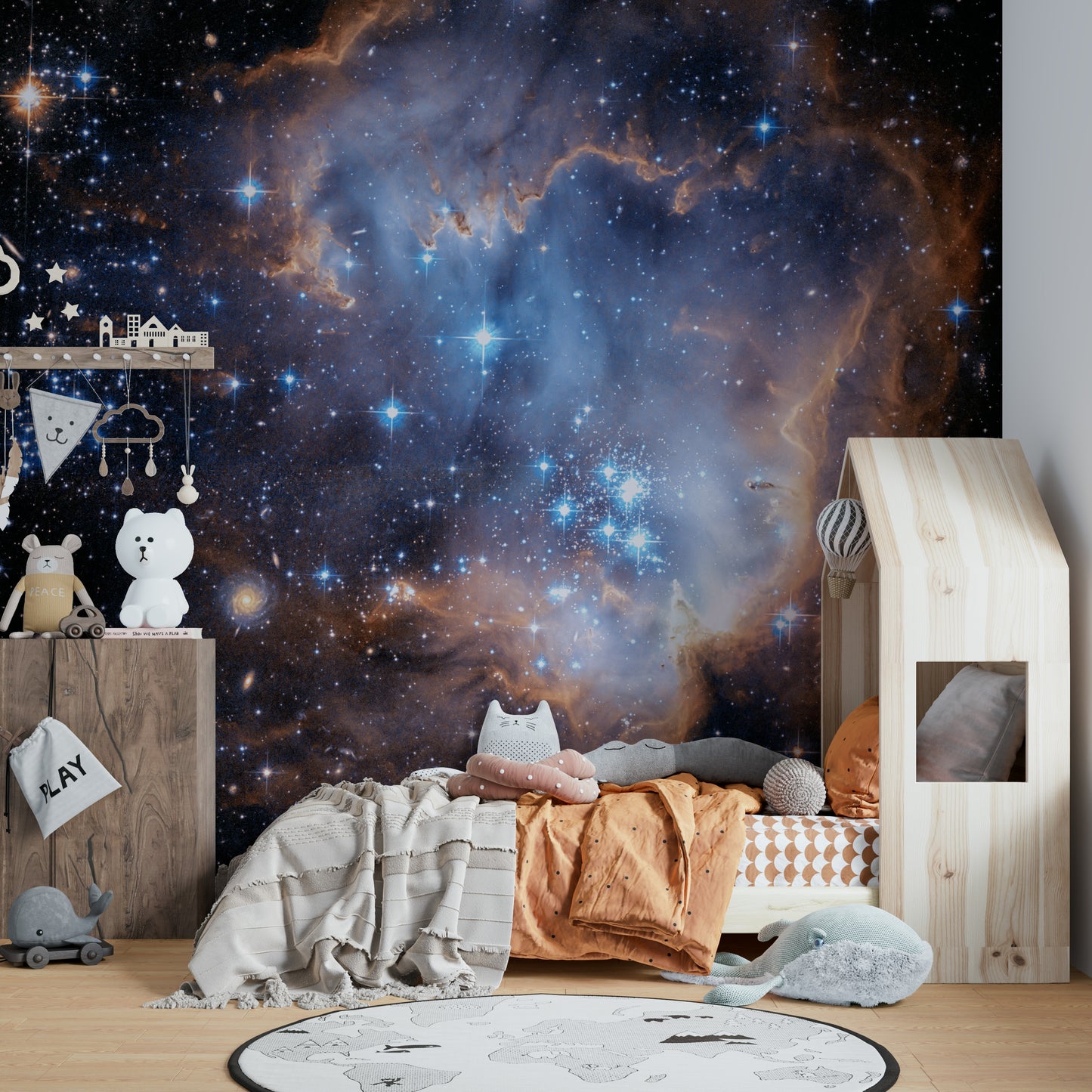 A scattering of small, bright stars are visible.

